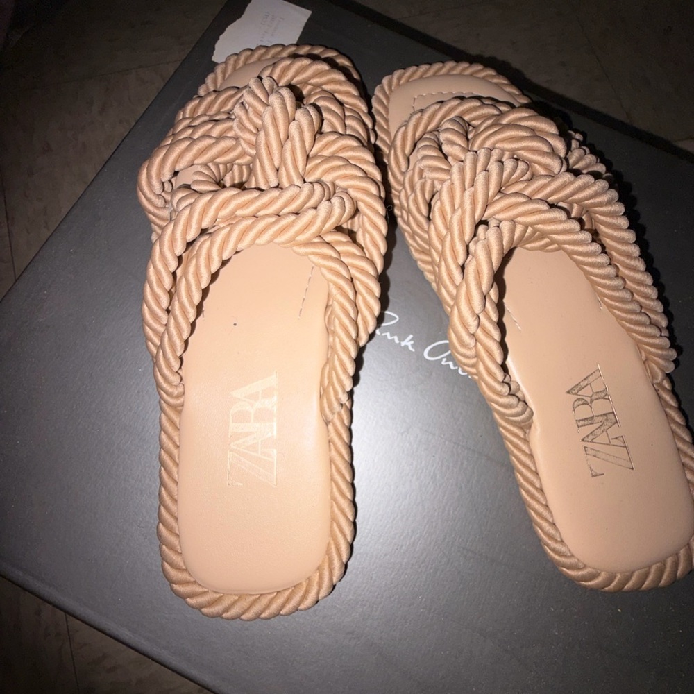 Zara Women's Beige Rope Sandals